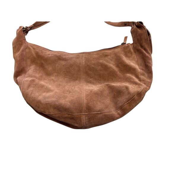 Free People Roma Suede Tote Bag in Coconut Shell Crossbody Slouchy Hobo Bohemian - Picture 4 of 14